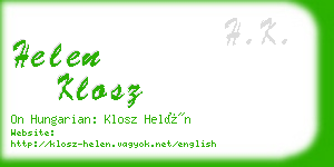 helen klosz business card